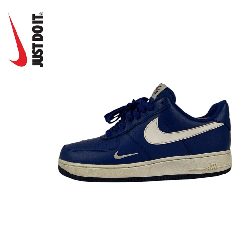 Nike Men's Air Force 1 Low Mini Swoosh Royal Blue Sneakers